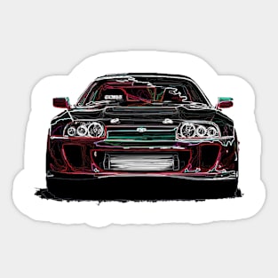 Neon Supra: Vibrant Front Body Design for Teen Car Enthusiasts Sticker